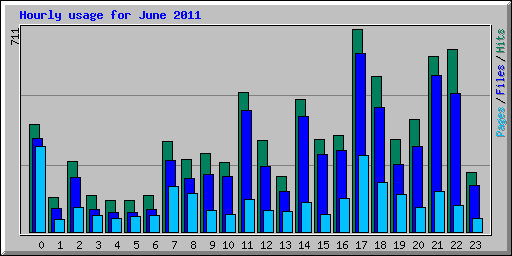 Hourly usage for June 2011