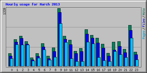 Hourly usage for March 2013