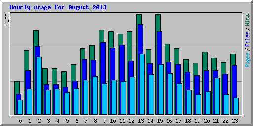 Hourly usage for August 2013