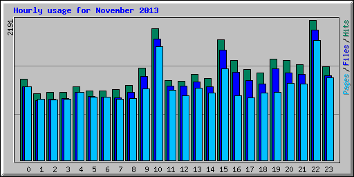 Hourly usage for November 2013