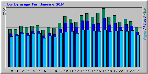 Hourly usage for January 2014