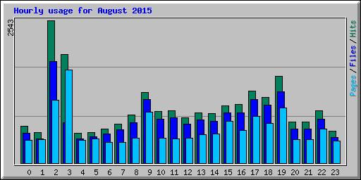 Hourly usage for August 2015