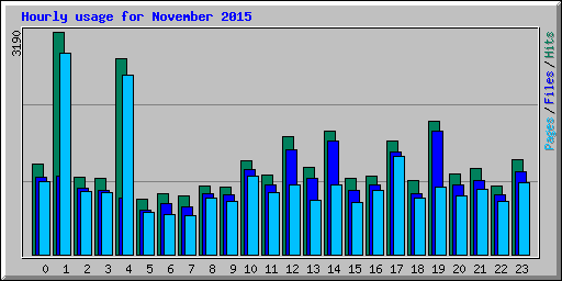 Hourly usage for November 2015